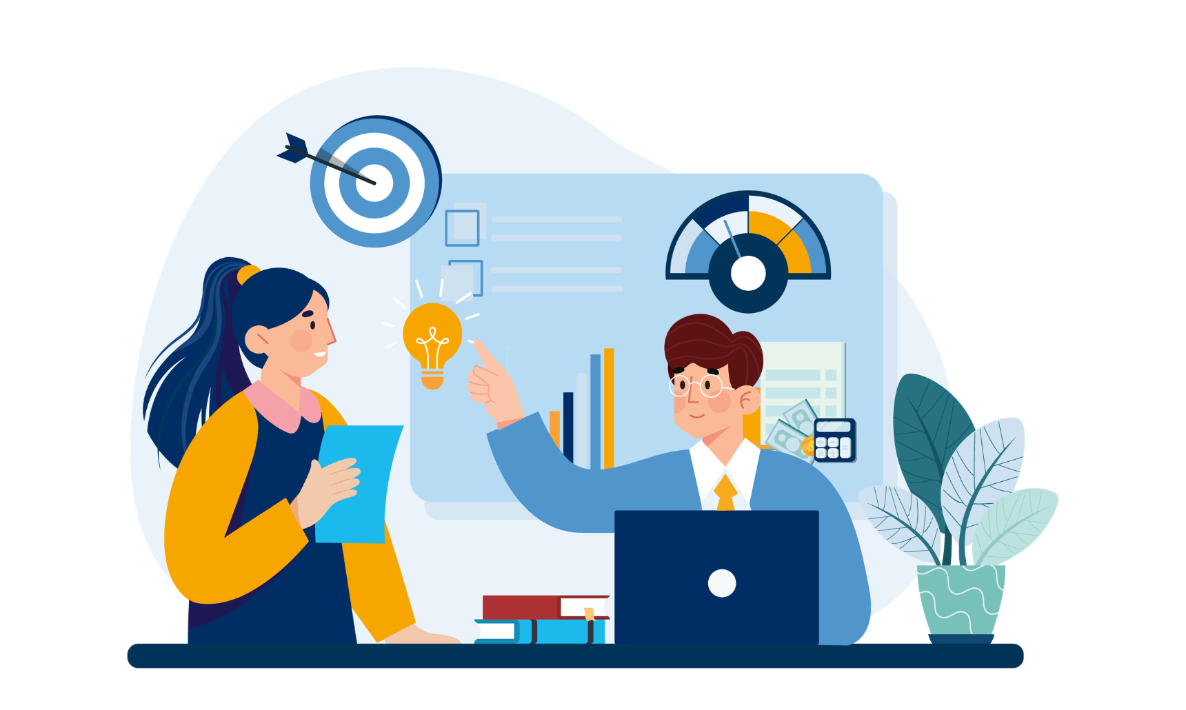 Employees reviewing business metrics and processes, representing operational issues and inefficiencies that often go unnoticed in daily operations.